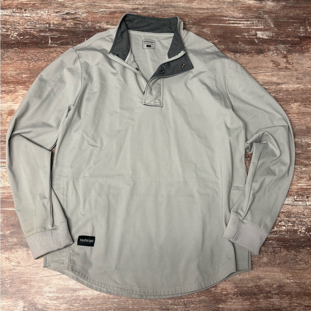 Sunrun | EUC Magnetic Golf Athletic Pullover Grey Pockets Shirt Sport, Size XL
